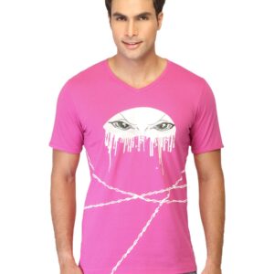 United Colors of Benetton Men Printed Pink Tops
