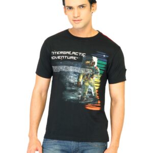 Flying Machine Men Printed Black Tshirts