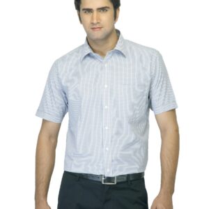 John Miller Men Gingham Blue Shirt