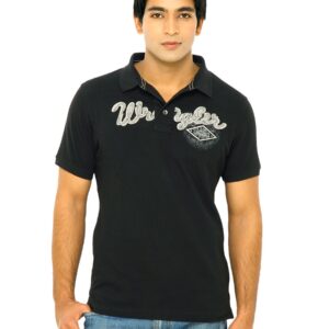 Wrangler Men Black Polo Tshirts