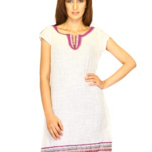 W Women Solid Cream Kurtas