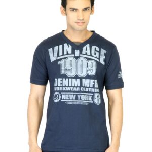 Locomotive Men Navy Blue Printed T-shirt