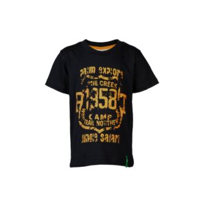 Palm Tree Kids Boys Printed Navy Blue Tshirts