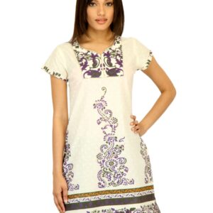 Vishudh Women Self Printed Cream Kurta