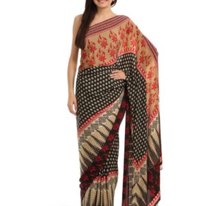 Prafful Multicoloured Crepe Printed Saree