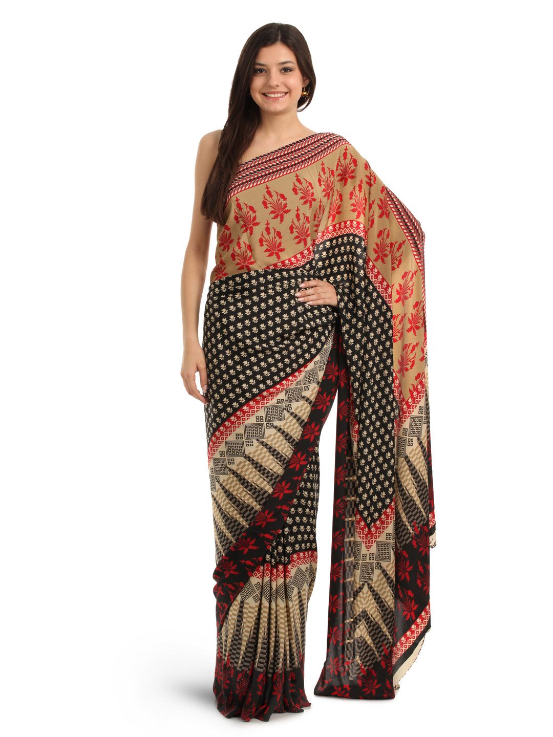 Prafful Multicoloured Crepe Printed Saree