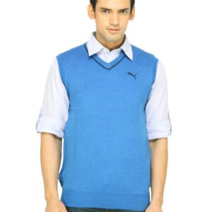 Puma Men Solid Blue Sweater