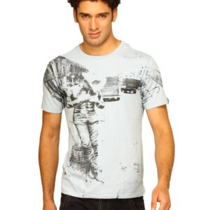 Wrangler Men's Cowboy Photo Blue T-shirt