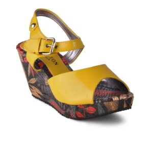 Carlton London Women Casual Yellow Sandals