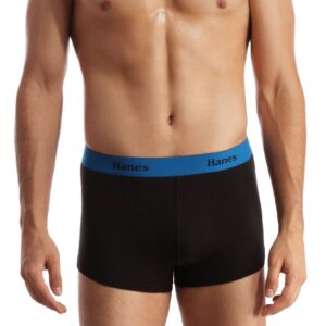 Hanes Men Black Modern Duo Dry Cotton Stretch Trunks