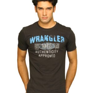 Wrangler Men's Twill Applique Charcoal T-shirt
