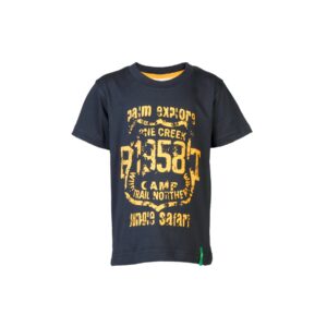 Palm Tree Kids Boys Printed Navy Blue Tshirts