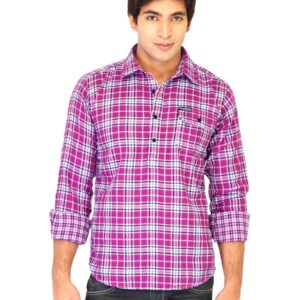 Flying Machine Men Check Pink Shirts