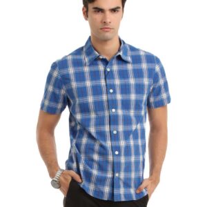 Myntra Men Blue Check Shirt