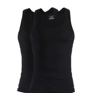 Chromozome Men Black Pack of 2 Innerwear Vests