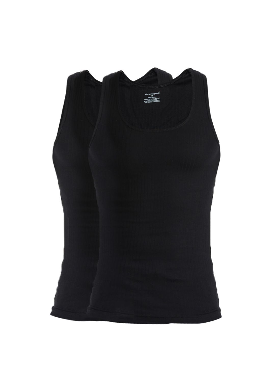 Chromozome Men Black Pack of 2 Innerwear Vests