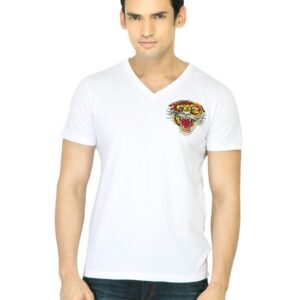 Ed Hardy Men New Tiger White T-Shirt