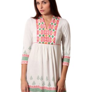 Global Desi Women Cream Tunic