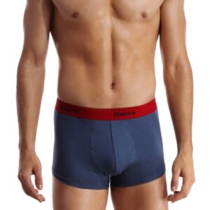 Hanes Men Blue Modern Duo Dry Cotton Stretch Trunks