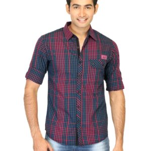 Spykar Men Check Red Shirts