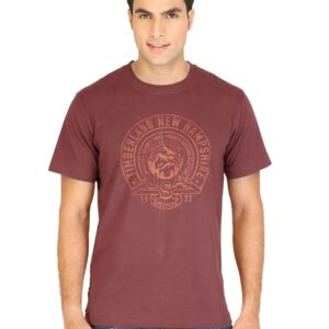 Timberland Men Printed Maroon Tshirts