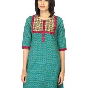 Mother Earth Women Printed Green Kurta
