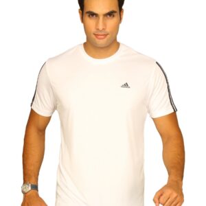 ADIDAS Men's Ess 3s Crew White T-Shirt