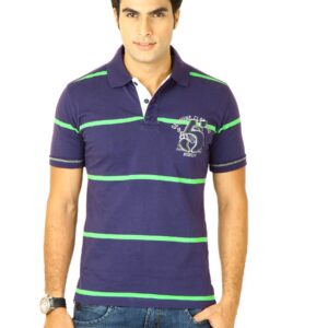 Status Quo Men Stripes Purple Tshirts