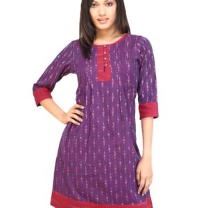 Mother Earth Women Printed Purple Kurtas