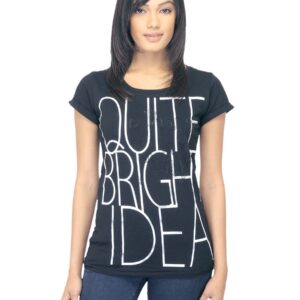 Flying Machine Women Printed Black T-shirt
