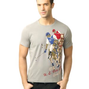 U.S. Polo Assn. Men Printed  Steeple Grey Tshirt