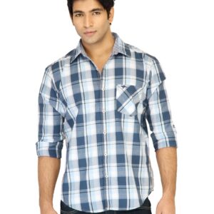 Highlander Men Check Grey Shirt