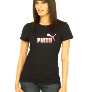 Puma Women Large logo tee Black Tshirts