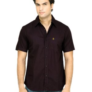 United Colors of Benetton Men Solid Purple Shirt