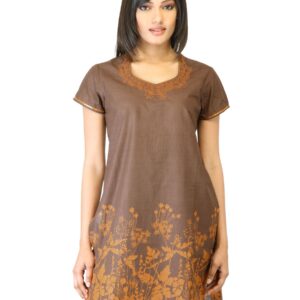 Folklore Women Brown Printed Kurta