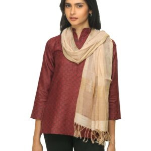 Fabindia Women Printed Brown Dupatta