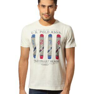 U.S. Polo Assn. Denim Co. Men Printed Cream T-Shirt