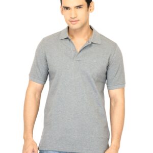 United Colors of Benetton Men Solid Grey Polo Tshirt