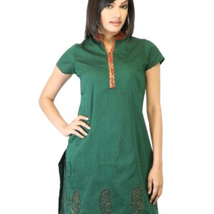 Folklore Women Green Printed Kurta