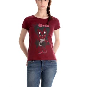Jealous 21 Women Printed Maroon T-shirt
