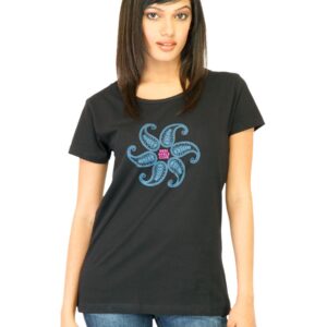 Tantra Women Black Printed T-shirt