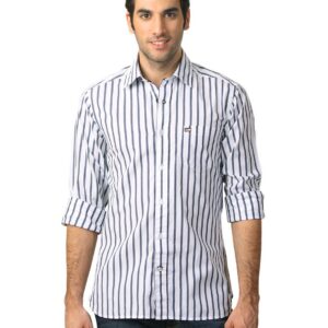 Arrow Sport Men White Striped Shirt
