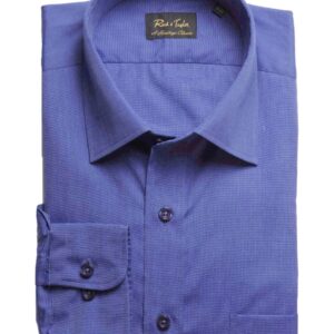 Reid & Taylor Men Solid Blue Shirts