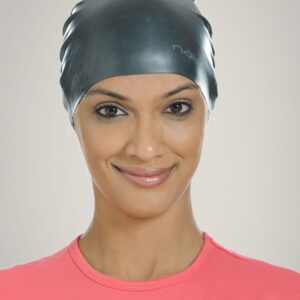 Nabaiji Unisex Black Silicone Swimming Cap