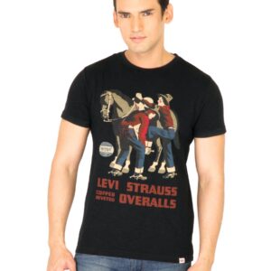 Levi's Men Graphic Print Black Tshirt