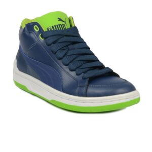 Puma Men's Mid Evo Leather Blue Pattot Green Shoe