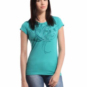 ADIDAS Women Graphic Blue T-shirt