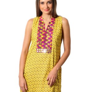 Aneri Women Yellow Printed Kurta