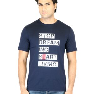 Mark Taylor Men Navy Blue Printed T-shirt