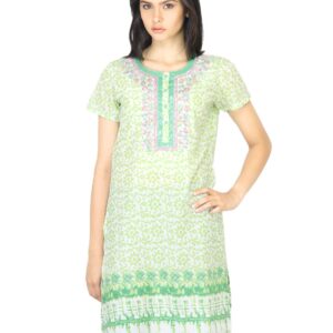 BIBA Women Printed Green Kurta